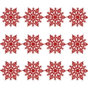 12Pcs/Set 4-Inch Sparkly Snowflake Christmas Ornaments Xmas Tree Decorations