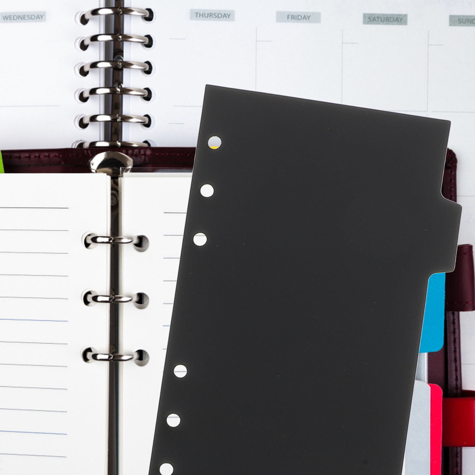 RENACLIPY School Binder Dividers Binder Divider Black PP 18 Sheets for Time Planning