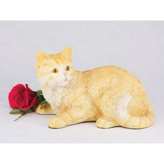 Shorthair Orange Tabby Cat Cremation Pet Urn for a Cat Memorial in remembrance of your beloved family pet