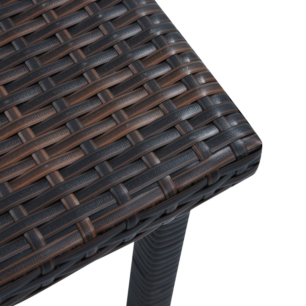 Kepooman 15.7" Outdoor Patio Wicker Rattan Square Tea Table for Garden Deck Pool, Brown