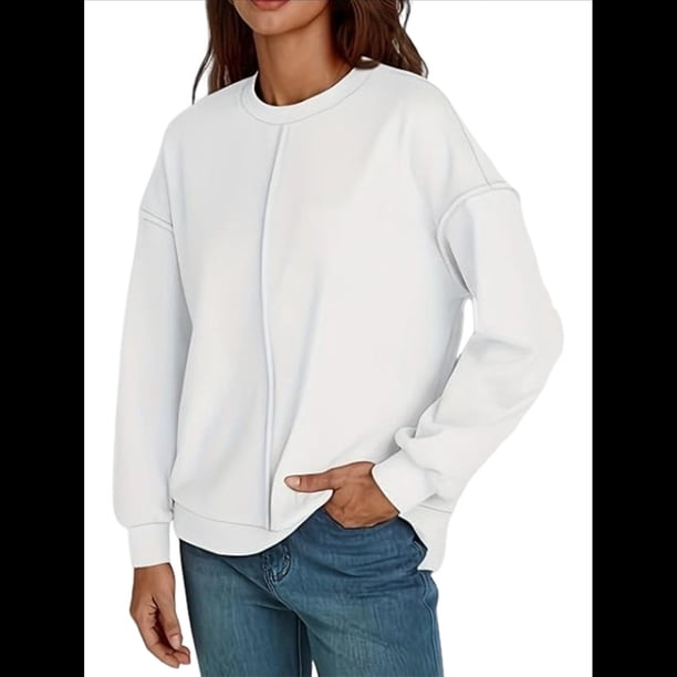 Suéteres Extragrandes para Mujer, de Larga, con de Murciélago, para Otoño, Cuello Redondo, Informal, de Punto, con Abertura Lateral. L