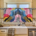 thumbnail image 2 of Yayeee Kitchen Curtains Tier Set of 2 Light Filtering 57"x36" Over Sink Window Panels, Stripes Pattern, 2 of 7