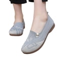 thumbnail image 3 of EKVAHL Women's Orthopedic Slip‑On Loafers, Knit Floral Hollow Flat Shoes, Flat Non‑Slip Arch Support Wide Width Casual Dress Loafers Green, 3 of 6