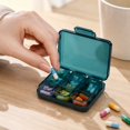 thumbnail image 4 of Pill Organizer 7 Compartment Dark Green Plastic Portable for Travel and Daily Use, 4 of 6