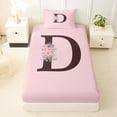 thumbnail image 3 of Erosebridal Floral Letter Monogrammed D Twin Sheet Sets 3pcs For Teens Girls,Romantic Flowers Roses Bedding, 3 of 5