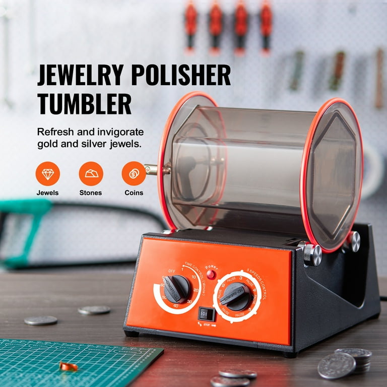KFFKFF Jewelry Polisher Tumbler, Capacity Mini Rotary