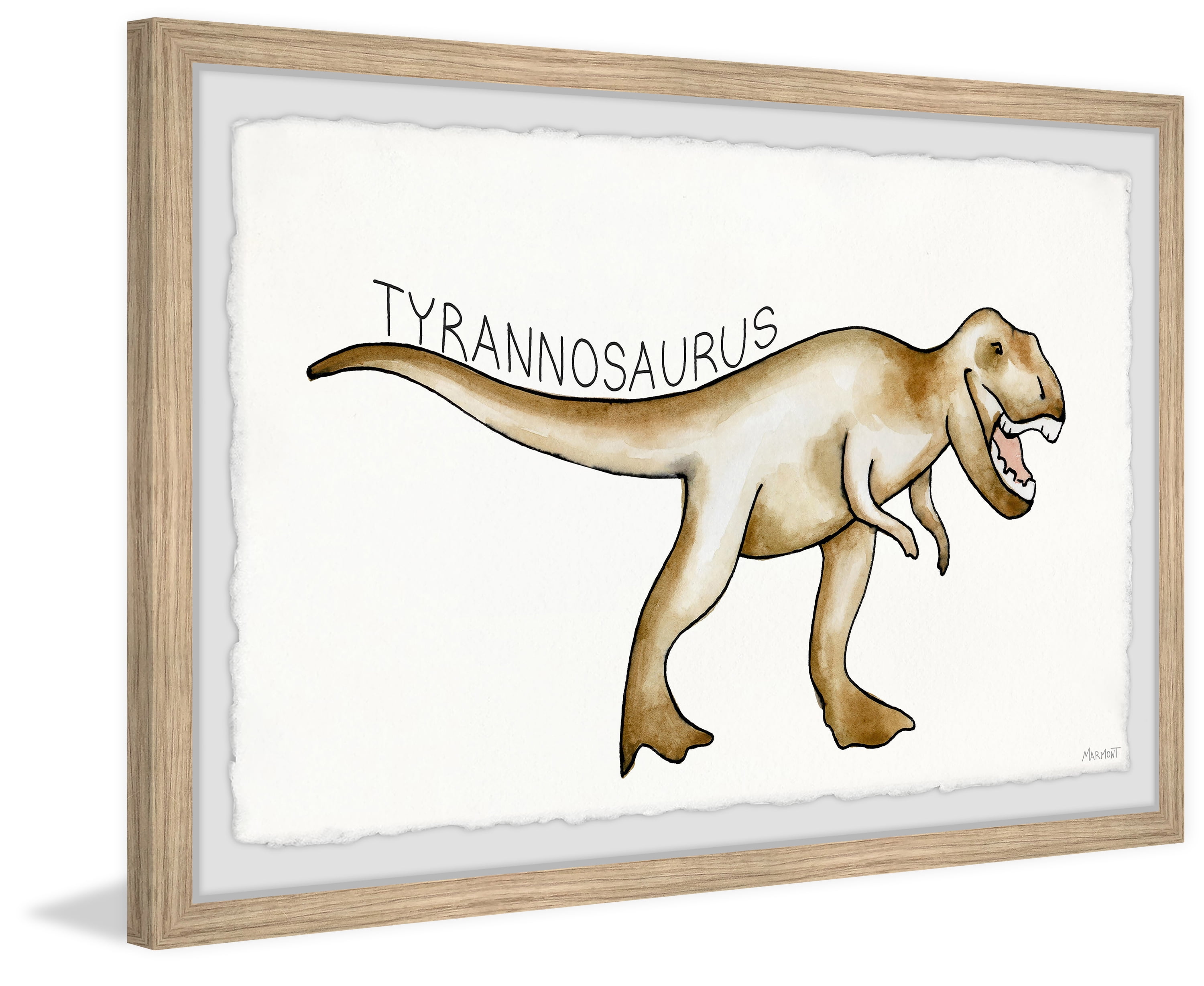Marmont Hill Brown Tyrannosaurus Framed Wall Art
