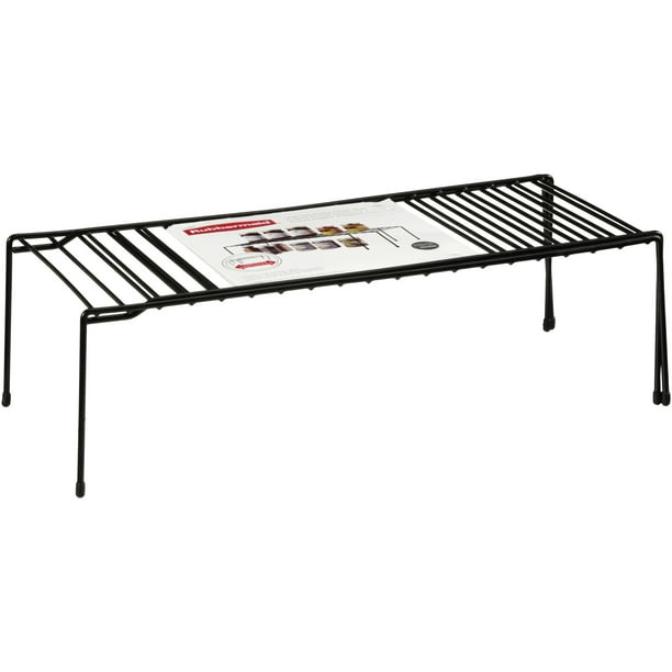 Rubbermaid 1J2700BLA Kitchen Helpers Shelf, Expandable, Black Wire