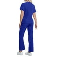 thumbnail image 4 of WULMLEO 2 Piece Scrub Sets for Women V Neck Petite Scrubs Outfits Medical Short Sleeve Trendy Nursing Workwear Shirts and Joggers Stretch Spring Soft Comfortable Nurse Uniform Blue S, 4 of 4