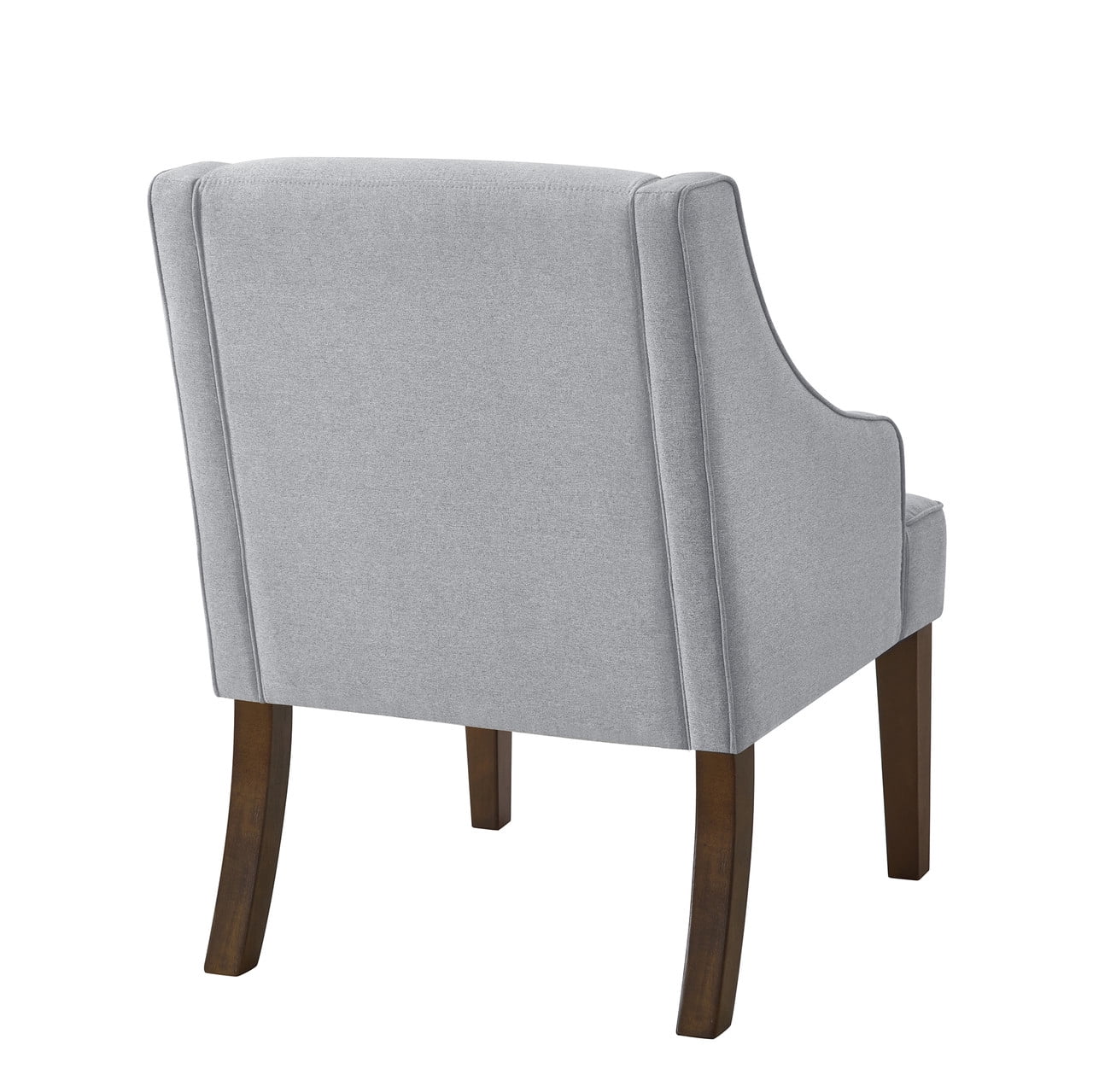 Mid Century Modern Accent Chair, Upholstered Fabric Armchair with Solid Wood Legs, Comfy Lounge Reading Chair for Living Room, Bedroom, Office, Gray