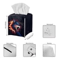 thumbnail image 3 of POLERO Tissue Box Cover, Cool Wolf Square Tissue Box Holder with Bottom Belt - Waterproof PU Leather Decorative Organizer for Tabletop, Bathroom, Car, Office, 3 of 7