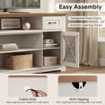 thumbnail image 4 of LEGAHOME TV Stand for 70 Inch TV, Modern Farmhouse TV Stand with Barn Door, 2 Drawers and 2 Storage Cabinets, Wooden Television Media Console, White, 4 of 7