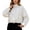 White, variant on Fall Jacket Women Polka Dot Long Sleeve Stand Collar Cropped Drawstring Slim Outerwear Jackets White