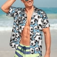 thumbnail image 5 of Lsque Football Soccer Ball pattern Hawaiian Shirt for Men, Unisex Summer Beach Casual Short Sleeve Button Down Shirts-3X-Large, 5 of 9