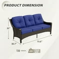 thumbnail image 3 of EAGLE PEAK Azure Bay Patio Wicker Outdoor 3 Seater Sofa,Patio Rattan Couch with Cushions Deep Seat Blue Cushions, 3 of 9