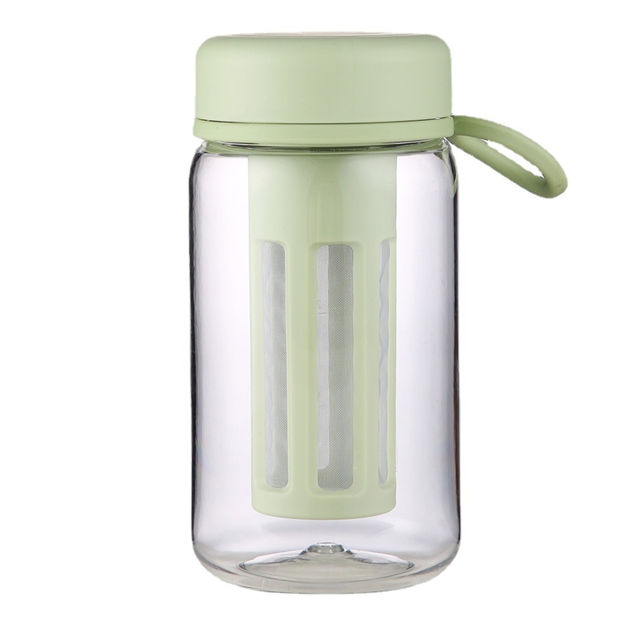 Cold Brew Coffee Maker Travel Tumbler with Soft Silicone Handle Portable Iced Coffee & Tea Infuser with Travel Cup,Green