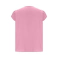 thumbnail image 6 of Mifsaly Short Sleeve Tops for Women Asymmetrical Collar Short Sleeve Linen Shirts Pleated Butt Closure Elegant Work Blouses Lightweight Everyday Vacation Summer Outfits XXL, 6 of 9