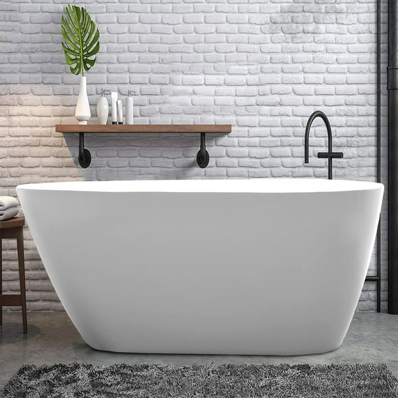 Vanity Art Baignoire Autoportante en Acrylique pour Trempage avec Trop-Plein et Drain Escamotable
