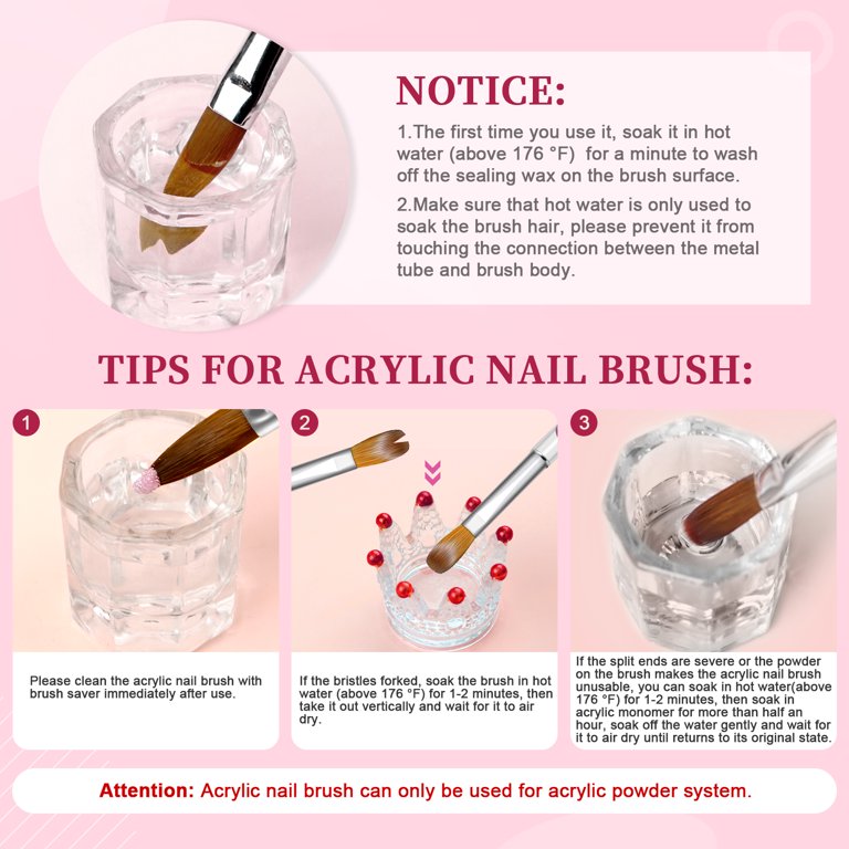 Saviland Acrylic Nail Brush Set, 4-Piece, Pink Leopard photo 8