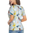 thumbnail image 3 of Xecao Japanese Carps for Women's V-Neck T-Shirts-Elegant Half-Sleeve Tops Perfect for Summer-Small, 3 of 5