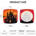 thumbnail image 5 of Set of 4 Removable Chair Seat Covers for Dining Room, Halloween Night Stretchable Wedding Party Chair Slipcovers Cushion Protector Black Witch Castle Furniture Decor, 16.9x16.9 Inches, 5 of 6