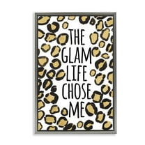 Stupell Industries Glam Life Chose Me Typography Painting Gray Floater Framed Art Print Wall Art, 21 x 31