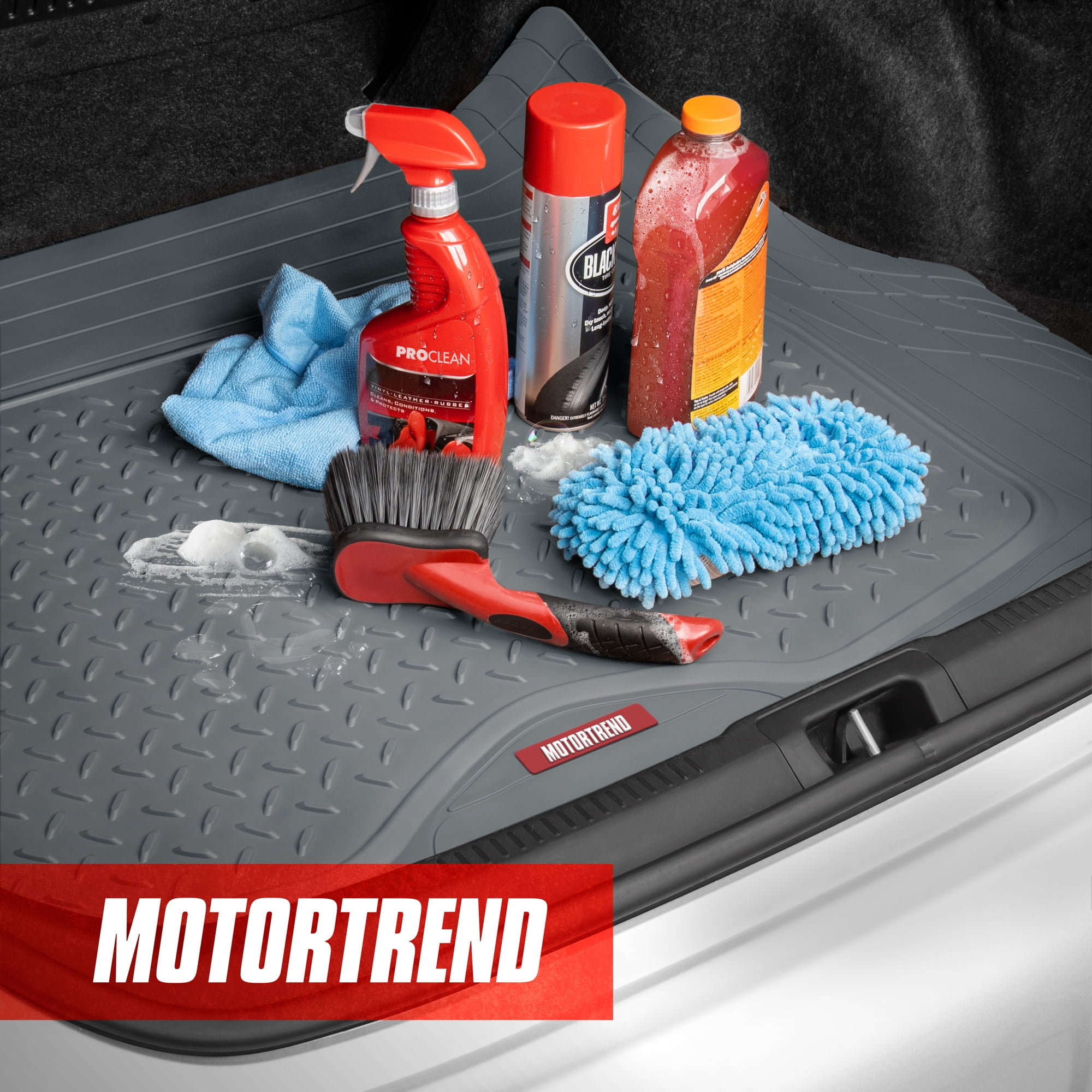 Motor Trend FlexTough Advanced Performance Car Floor Mats & Cargo Liner - 4pc HD Rubber Floor Mats & Trunk Mat for Car SUV Van Auto