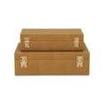 thumbnail image 4 of Lusan Rectangular Decorative Box Set - Camel Brown Faux Shagreen, 4 of 11
