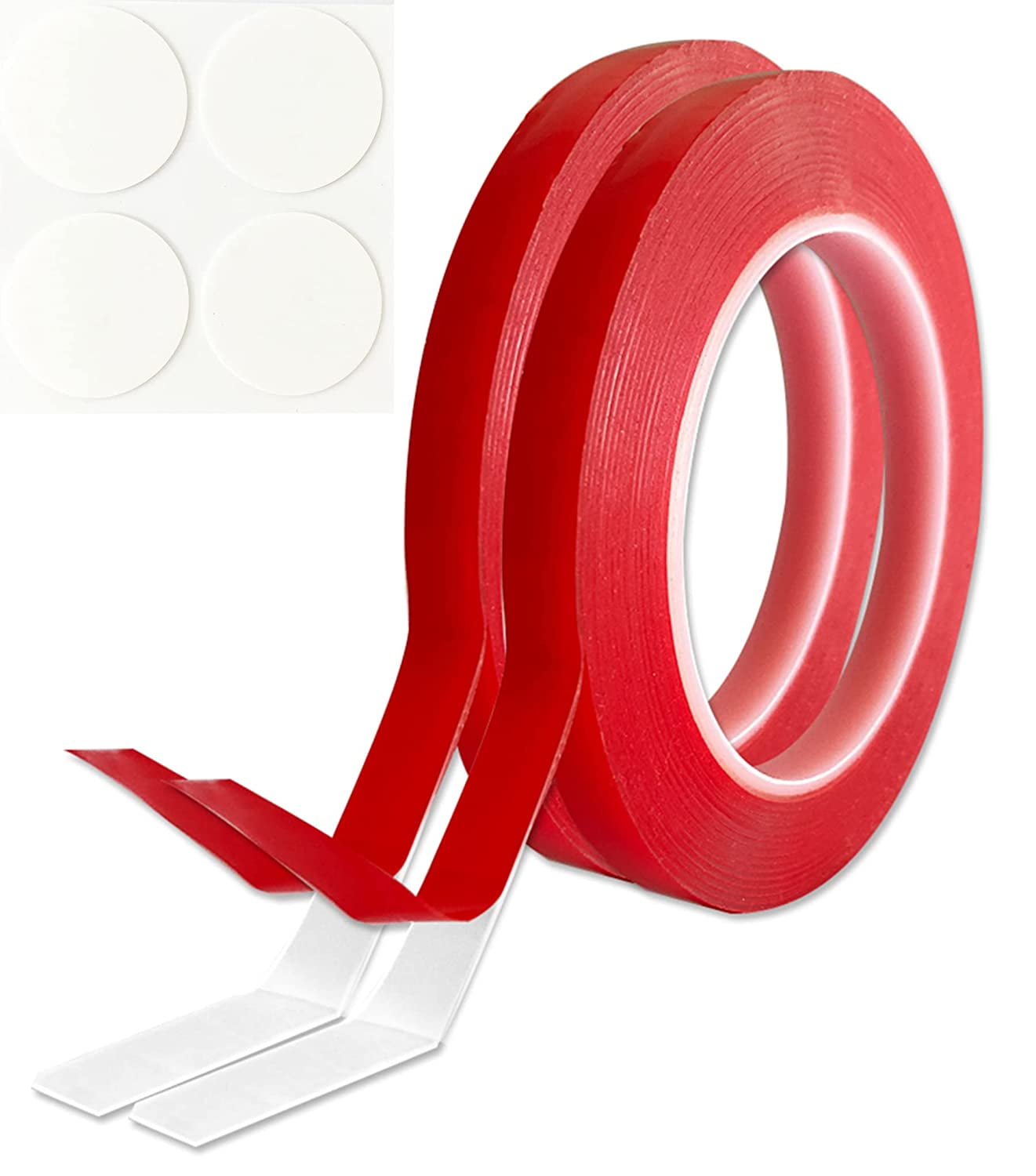 Odowalker 33FT Clear Double Sided Adhesive Tape PET Acrylic Weatherproof  Heavy Duty Glue 6/8/10/12/15/20mm Incredibly Strong Double-Sided Tape for