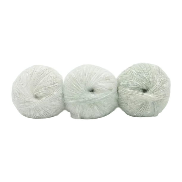 3 piezas de hilo de tejer, hilo de crochet, hilo elástico ligero para tejer Conjunto verde