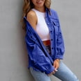 thumbnail image 6 of Womens Denim Jackets Lightweight Casual Button up Long Sleeve Windbreaker Outerwear Active Plus Size Solid Color Soft Vintage Fashion Sports Basic Jean Jacket with Pockets, 6 of 9