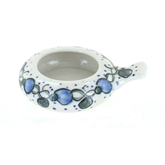 Blue Rose Polish Pottery Geranium Candle Holder