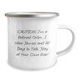 thumbnail image 2 of Teller Gifts for Men - Funny Camping Mug 'Caution: I'm A Retired Teller...' - Gifts from Men to Friends, Family, Coworkers, 2 of 4
