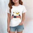 thumbnail image 2 of TOWED22 Girls Casual Summer T-Shirts 250Th Anniversary Patriotic Print Tee American Flag Short Sleeve Tops(White,11-12 Y), 2 of 4