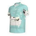 thumbnail image 2 of Balery French Bulldog Taking a Bath Printed Men’s Short Sleeve Polo Shirt, Midweight Men's Shirt,Golf Polo shirts -3X-Large, 2 of 9