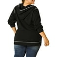 thumbnail image 4 of Agnes Orinda Women's Plus Size Jacket Zip Front Long Sleeve with Pockets 2024 Hoodie Jackets 3X Black, 4 of 9