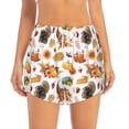 thumbnail image 2 of Balery Thanksgiving Turkeys 1 Pantalones cortos deportivos para mujer con forro y dos bolsillos, elásticos, para entrenamiento, gimnasio, yoga-Small, 2 of 7