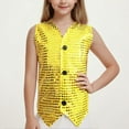 thumbnail image 2 of Diufon Girls Sparkly Jackets Sleeveless Button Down Plaid Glitte Party Vest Tendy Performance Dance Coat for Teen, 2 of 4