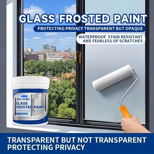 Vwrxbz Frosted Glass Paint, Waterproof Coating for Windows and Doors for Privacy, 100ml