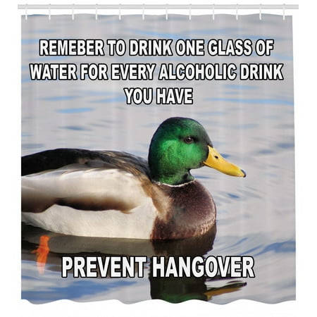 Animal Shower Curtain Cute Mallard Duck Swimming On The Lake