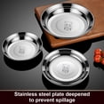 thumbnail image 3 of Geemin Set of 3 316 Stainless Steel Dinner Plates Deepened Spill Proof Serving Dish with Reinforced Edges Metal Dinnerware, 3 of 8