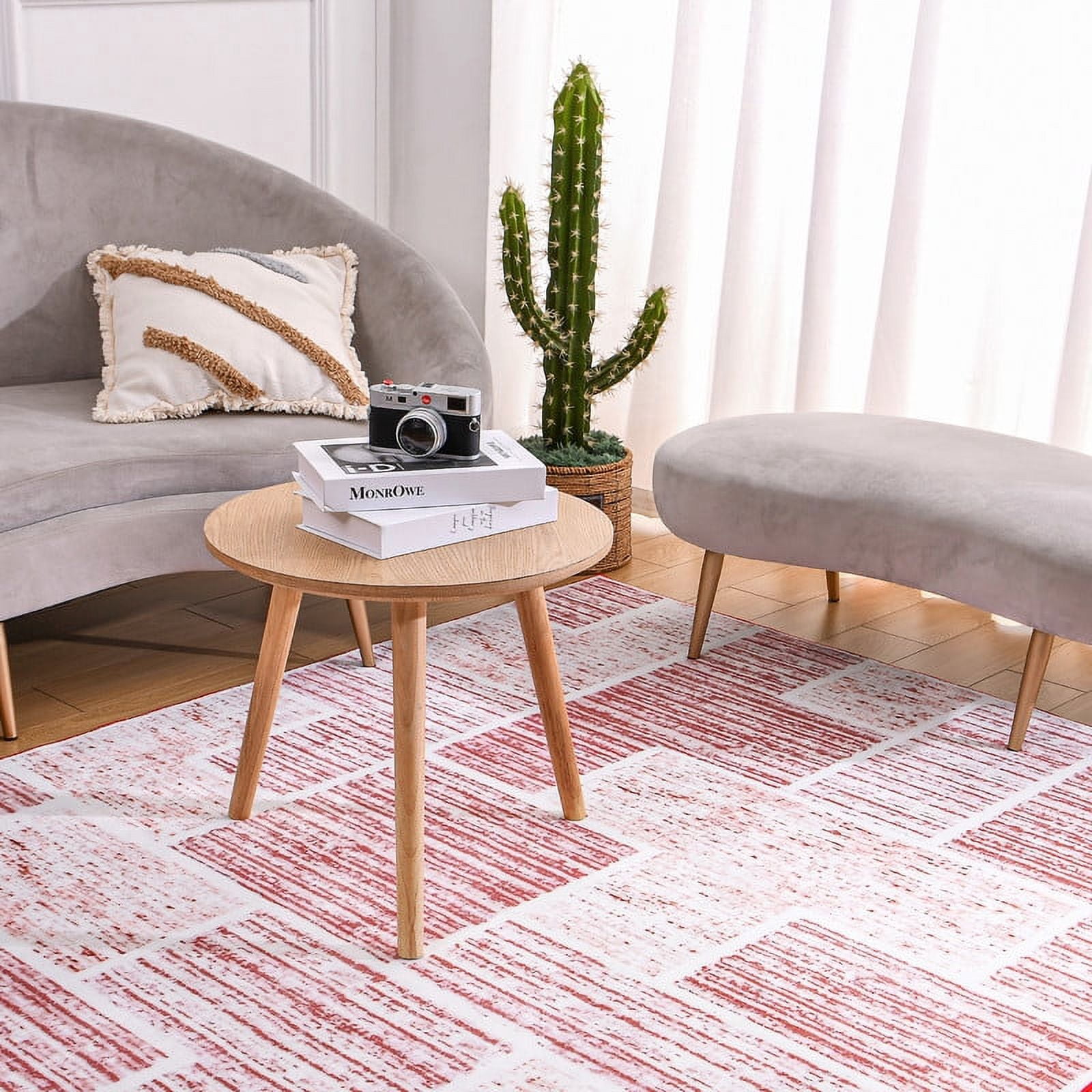 Junovo Washable Upgrade Area Rug Super Soft Rugs with Non-Slip Backing, for Living Room/Bedroom,6'x9',Red