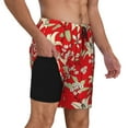 thumbnail image 2 of Kdxio Lilies Flowers Print Men's Swim Trunks with Compression Liner 7 Inch Inseam Quick Dry Swim Shorts, 2 of 7