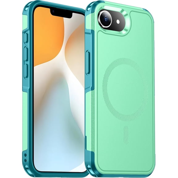 Designed for iPhone 16E Case Magnetic,[Compatible with Magsafe][Military Grade Drop Protection] Dropproof Heavy Duty Tough Rugged Shockproof Phone Case for iPhone 16E (6.1")-Green