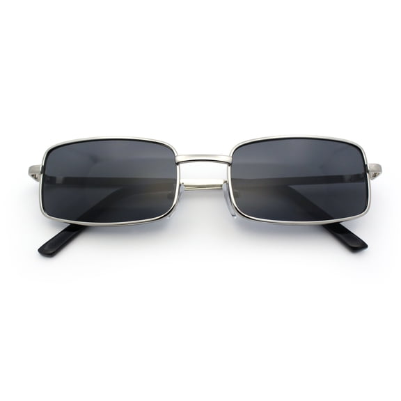 SA106 Mens Retro Vintage Rectangle Metal Rim Sunglasses