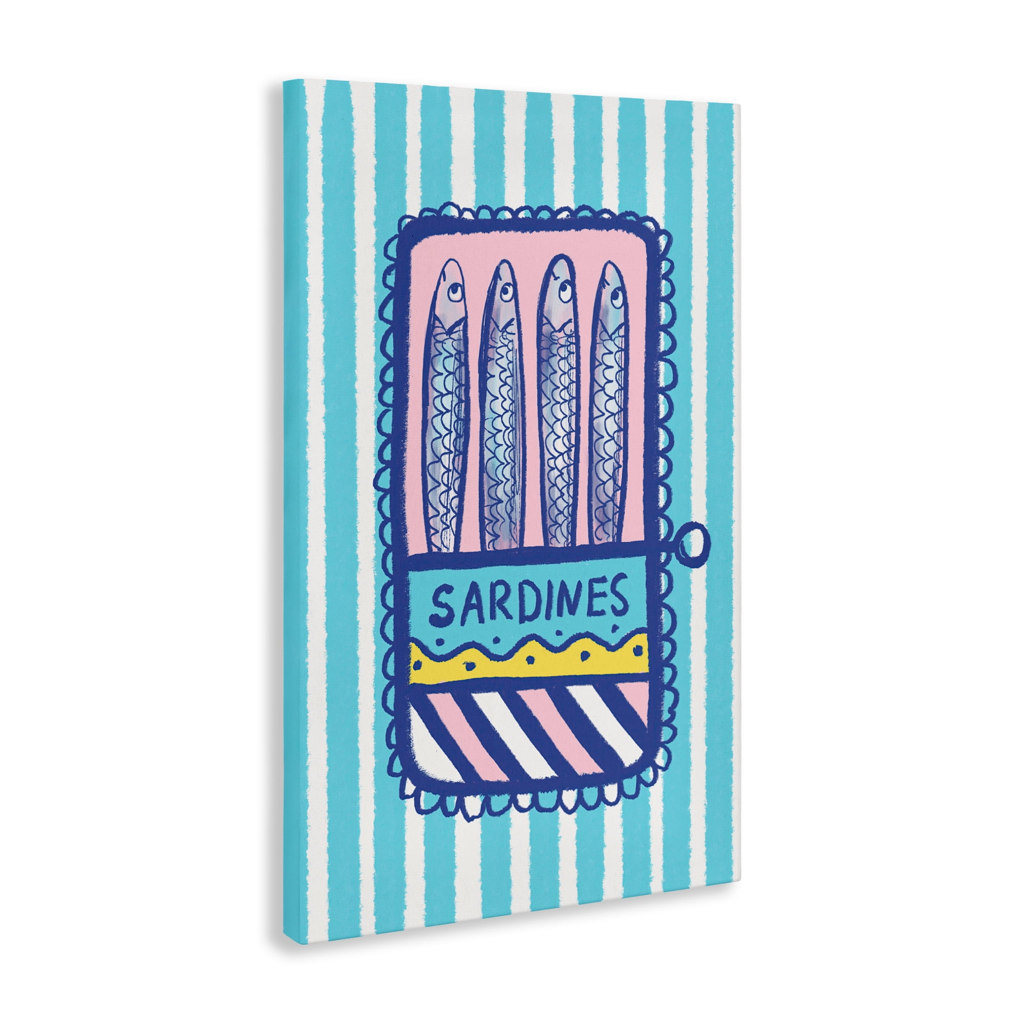Stupell Industries Pastel & Stripes Sardines Canvas Wall Art, design by Florentina Dolci