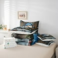 thumbnail image 5 of Feelyou Funny Gnome Bedding Comforter Set 7pcs, Rustic Wooden Plank King Bedding Sets, Christmas Snowflake Reversible Bed Sheets, Breathable Home Decor, 5 of 7