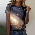 thumbnail image 2 of TINZ T-Shirt à Manches Courtes Col Rond Imprimé Galaxie pour Femmes Chemise de Travail Manches Longues pour Femmes, 2 of 4