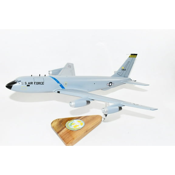 7th Air Refueling Squadron KC-135A Model, 1/90th Scale, Mahogany, Aerial Refueling