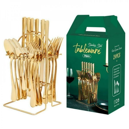 

[CLEARANCE PRICE]24pcs Stainless Steel Flatware Set Silverware Set with Forks Gift